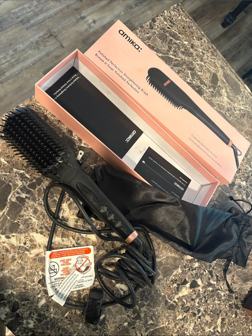 Amika Polished Perfection Electric Heated Hair Straightening Brush